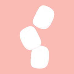 Marshmallow isolated on pink background. Marshmallow vector.