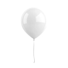 A single white balloon floats serenely against a white background evoking feelings of peace and simplicity