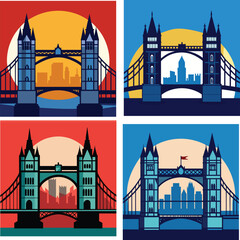 Fototapeta premium Bridge line art vector image design 