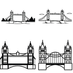 Obraz premium Bridge line art vector image design 