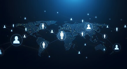 3d illustration connecting people on the internet, social network connection
