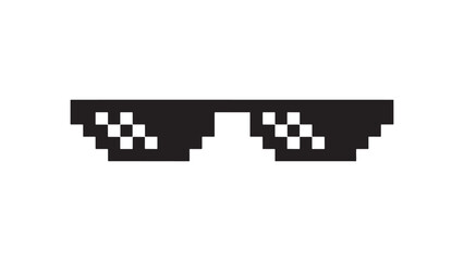 Pixelated Sunglasses Deal With It Meme Design for Internet Culture and Humor Illustrations