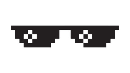 Pixelated Sunglasses Design for Internet Culture and Humor Illustrations with Crosses