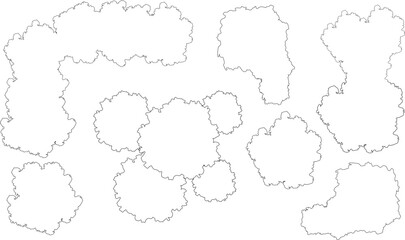 Detailed Tree Canopy Outlines for Architectural Plans and Landscape Design Illustrations