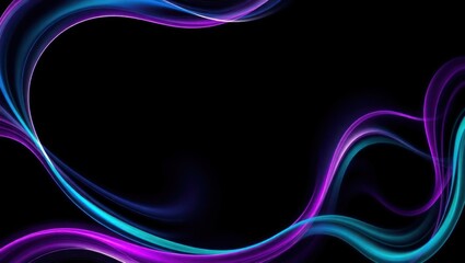 Abstract wave lines pattern dynamic colorful light flowing isolated on black background. concept of music, party, technology, modern. Abstract flowing wavy lines. Colorful dynamic wave