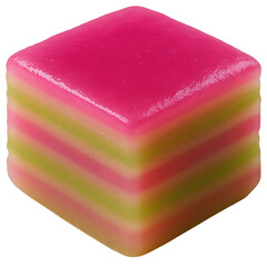 Sweet and Chewy Pink Layered Thai Dessert Treat