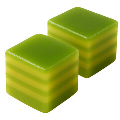 Green Layered Thai Dessert with Soft Chewy Texture