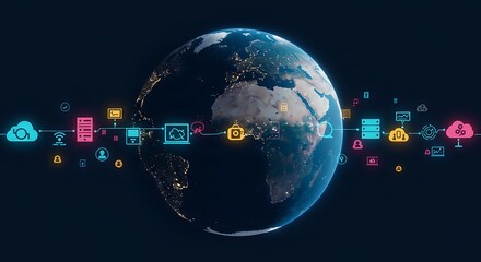 Global Network Connectivity Illuminated Earth