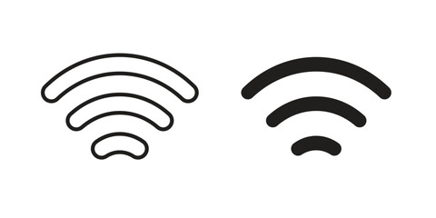 Wifi icon flat and stroke style pack on white background. Vector illustrations