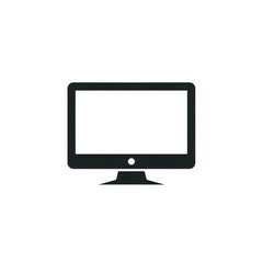 Fototapeta premium Minimalist computer monitor icon isolated on a white background. Simple flat vector illustration of a desktop screen display.