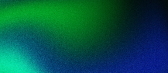 Grainy background, with green blue black gradient shape and abstract dark noise texture backdrop, wide banner poster header cover wallpaper design