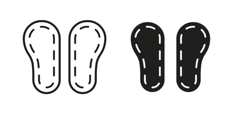Soles icon flat and stroke style pack on white background. Vector illustrations