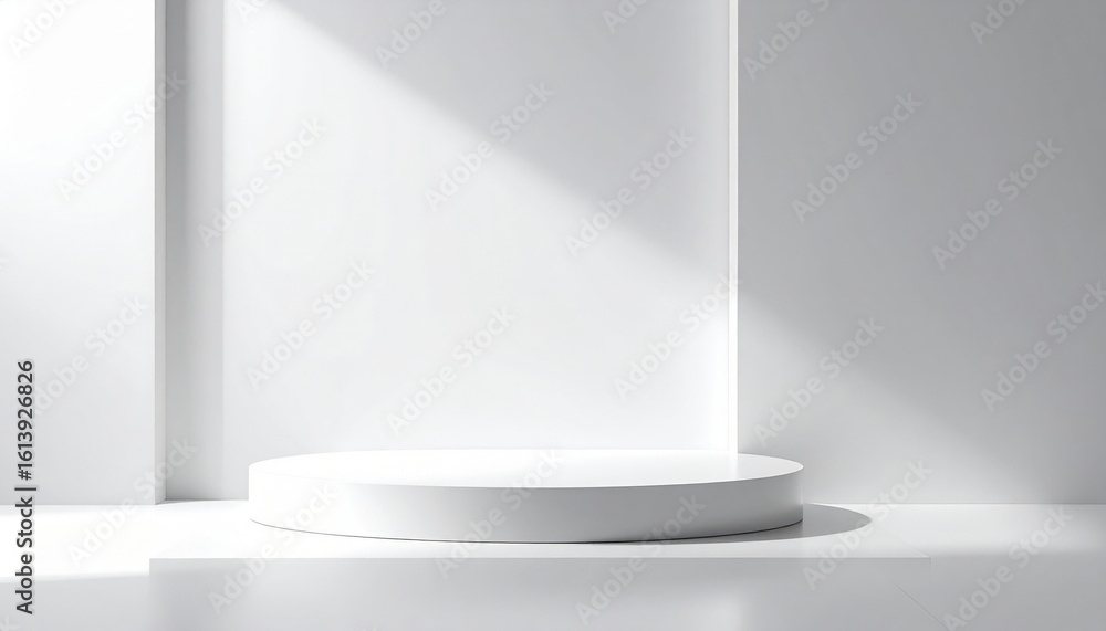 Poster minimalist display stage design modern studio product showcase clean environment front view aestheti
