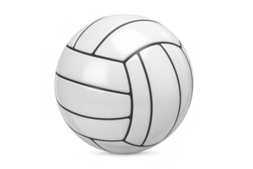 Classic white volleyball ball rotating on transparent background, perfect for sports-related projects