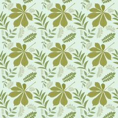Green Botanical Leaf Pattern Illustration