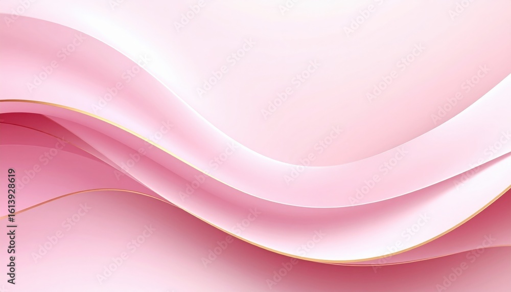 Aufkleber soft pink waves creating serene background abstract design digital art calm environment artistic vie