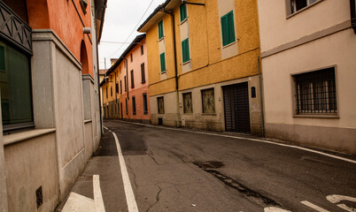 narrow street in the old town in north italy