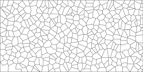 Abstract voronoi diagram black lines on white background illustrating geometric patterns perfect for textures and designs