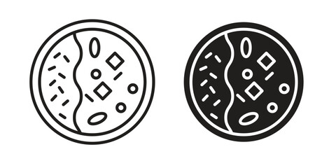 Kare raisu icon flat and stroke style pack on white background. Vector illustrations