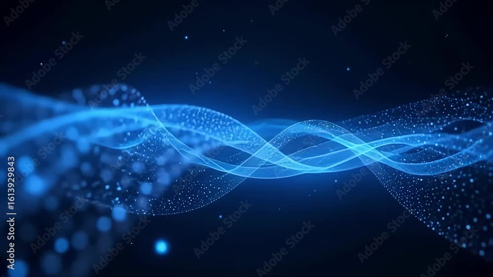 Aufkleber abstract blue wave background animation for technology digital and data presentation video