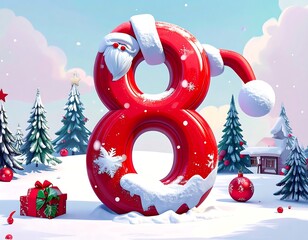 Christmas number icons