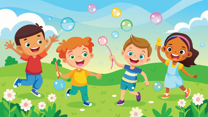 Kids love playing with bubbles