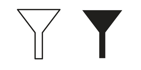 Filter icon flat and stroke style pack on white background. Vector illustrations