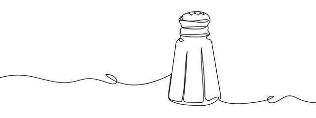 Continuous vector art line, salt shaker, transparent background. editable stroke.