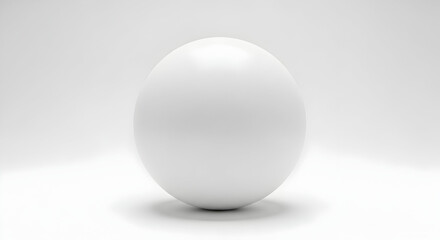 Minimalist white spherical object on a clean light gray background for modern design and abstract art concepts in high quality stock image collection