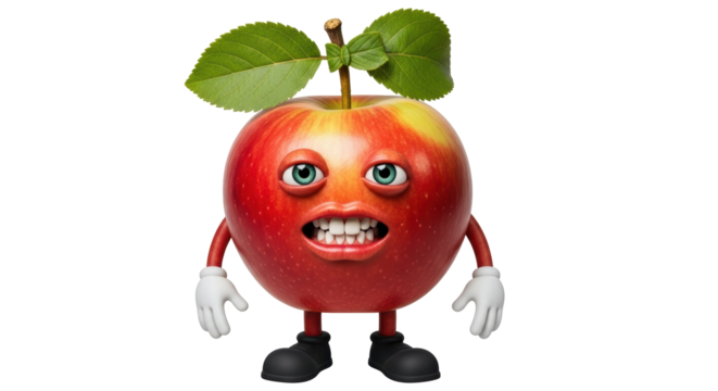 Isolated Funny Apple Character