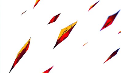 Obraz premium Abstract design of red and gold rhombuses on white background