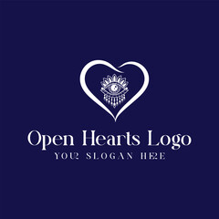 Enlightened Eye in Heart Logo  Spiritual Insight and Love Emblem