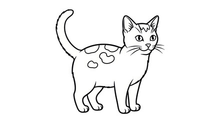 Isolated Cartoon Cat Outline