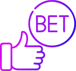 Green thumbs up icon with the word bet abstract design