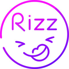 Winking face with sparkle and the word rizz