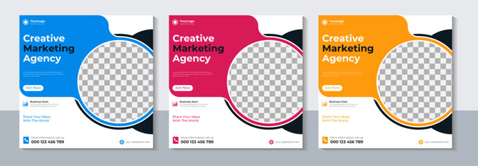 Company Marketing Social Media Banner Design Template, Web Banner, Sale, Vector Illustration