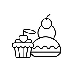 bakery and dessert icons  sweet pastel tones  isol