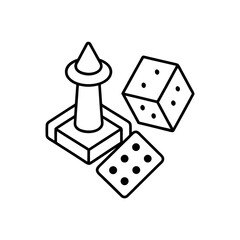 board game icons  game pieces and dice  bright col