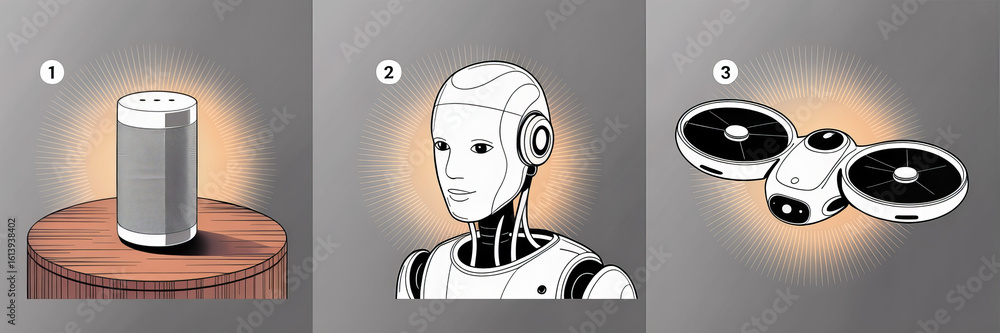 Aufkleber artificial intelligence future vision: futuristic illustrations envision a digital world with smart 