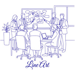 Business Strategy Meeting, Whiteboard Presentation Session