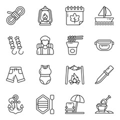 Fototapeta premium Set of Travel and Tour Linear Icons