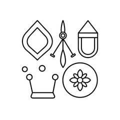 diy   handcraft icon set  artistic style  isolated