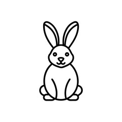 easter bunny icon set  pastel colors  isolated on 