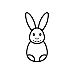 easter bunny icon set  pastel colors  isolated on 