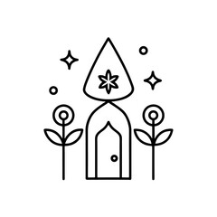 fairy garden icons  magical elements  pastel color