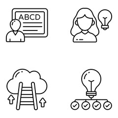 Set of Finance and Investment Linear Icons 

