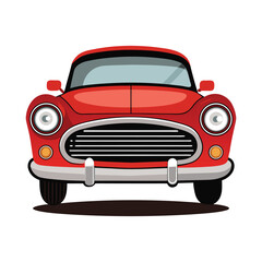 Vintage 1950s Car Front Vector Design with Exaggerated Chrome Grill Retro Classic Automobile Illustration for Posters, T-Shirts, and Automotive Art