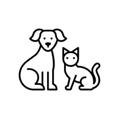 pet care icons  dogs and cats  soft colors  transp