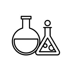 science lab icons  flat design  educational theme 