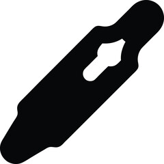 Minimalist Black Silhouette of a Car Charger Adapter against a White Background for Versatile Applications and Design Projects